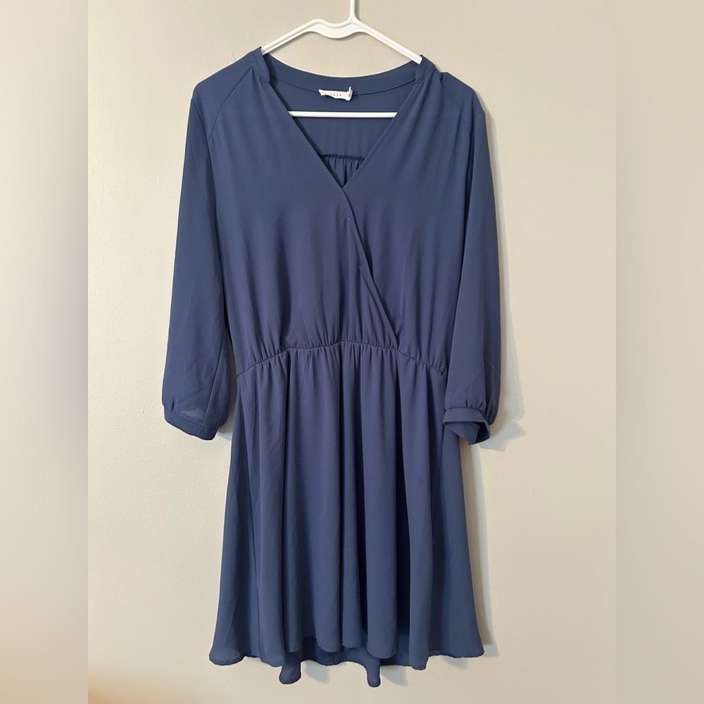 Lush Navy Long Sleeve Dress